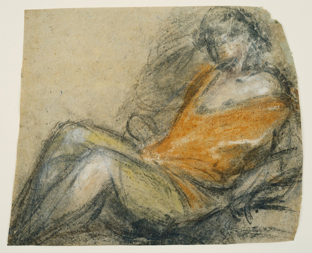 Studie einer liegenden Figur door Jacopo Bassano