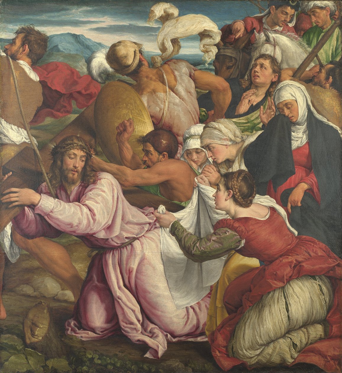 De weg naar Golgotha door Jacopo Bassano