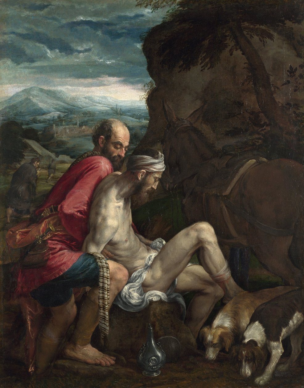 De barmhartige Samaritaan, ca. 1562-1563 door Jacopo Bassano il vecchio