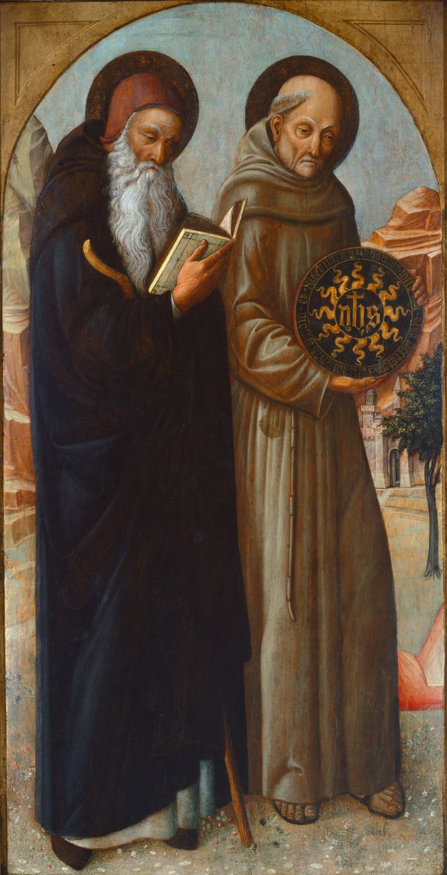 Sint Antonius Abt en Sint Bernardinus van Siena door Jacopo Bellini