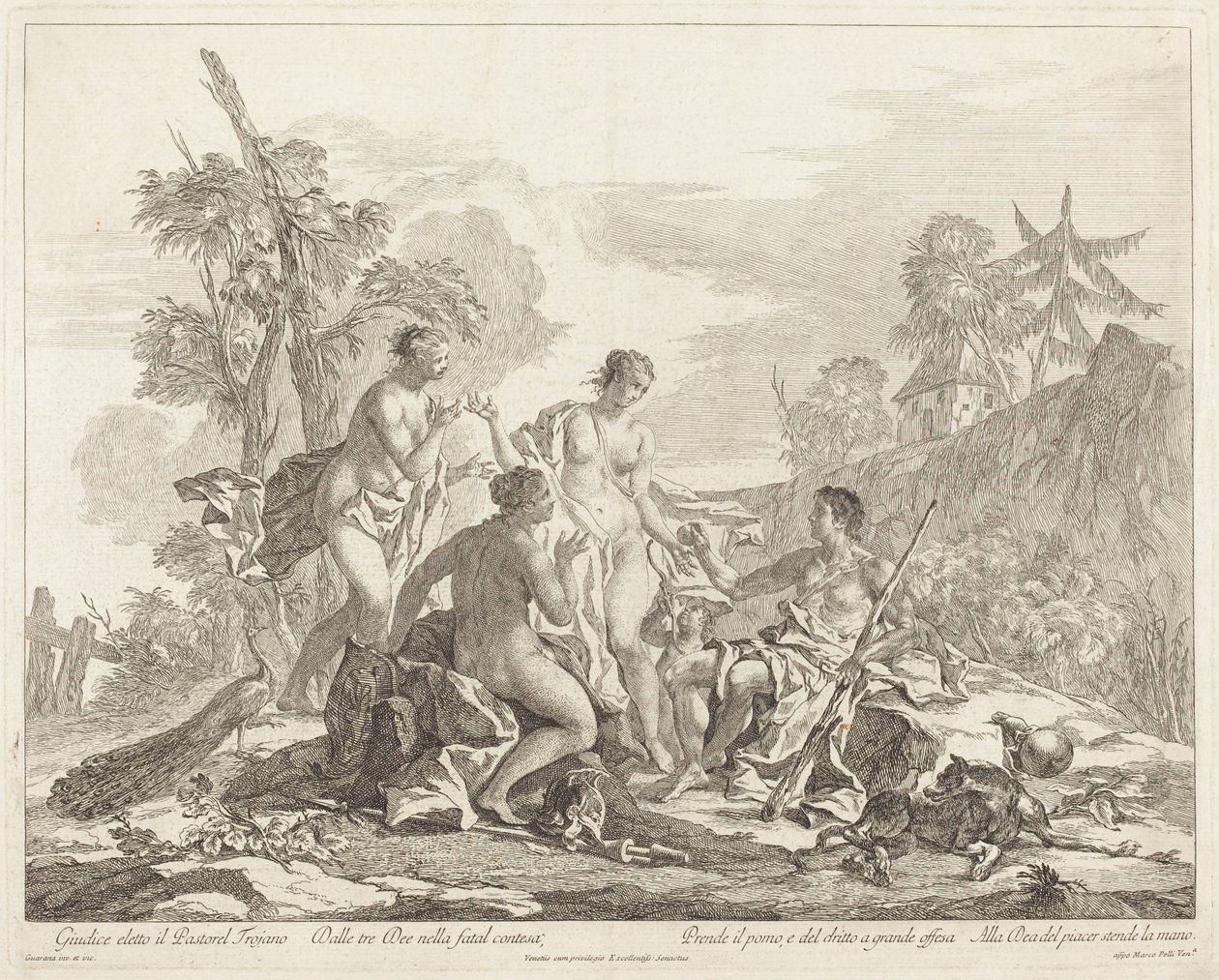 Het Oordeel van Paris door Jacopo Guarana