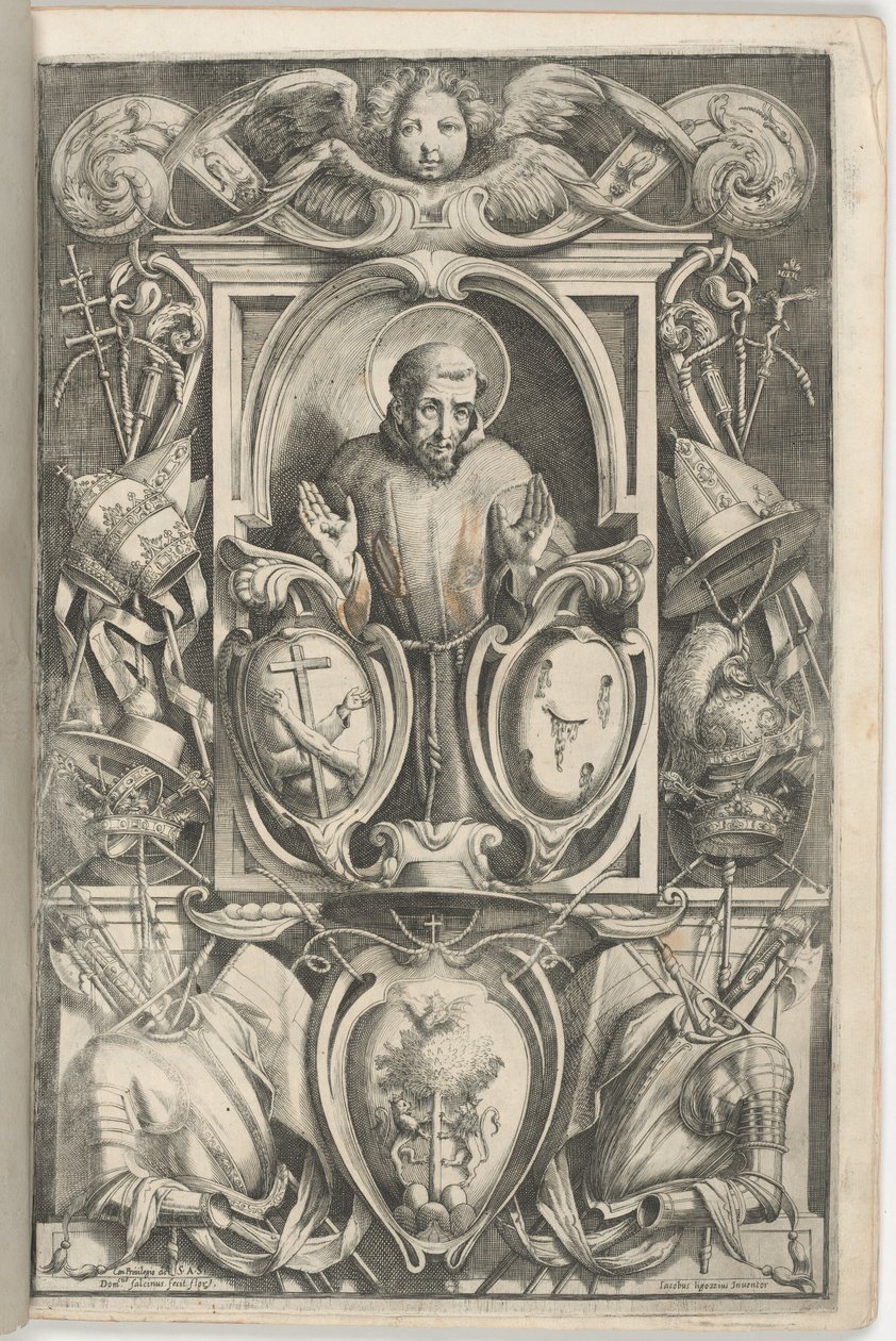 Frontispice met Portret van Sint Franciscus door Jacopo Ligozzi