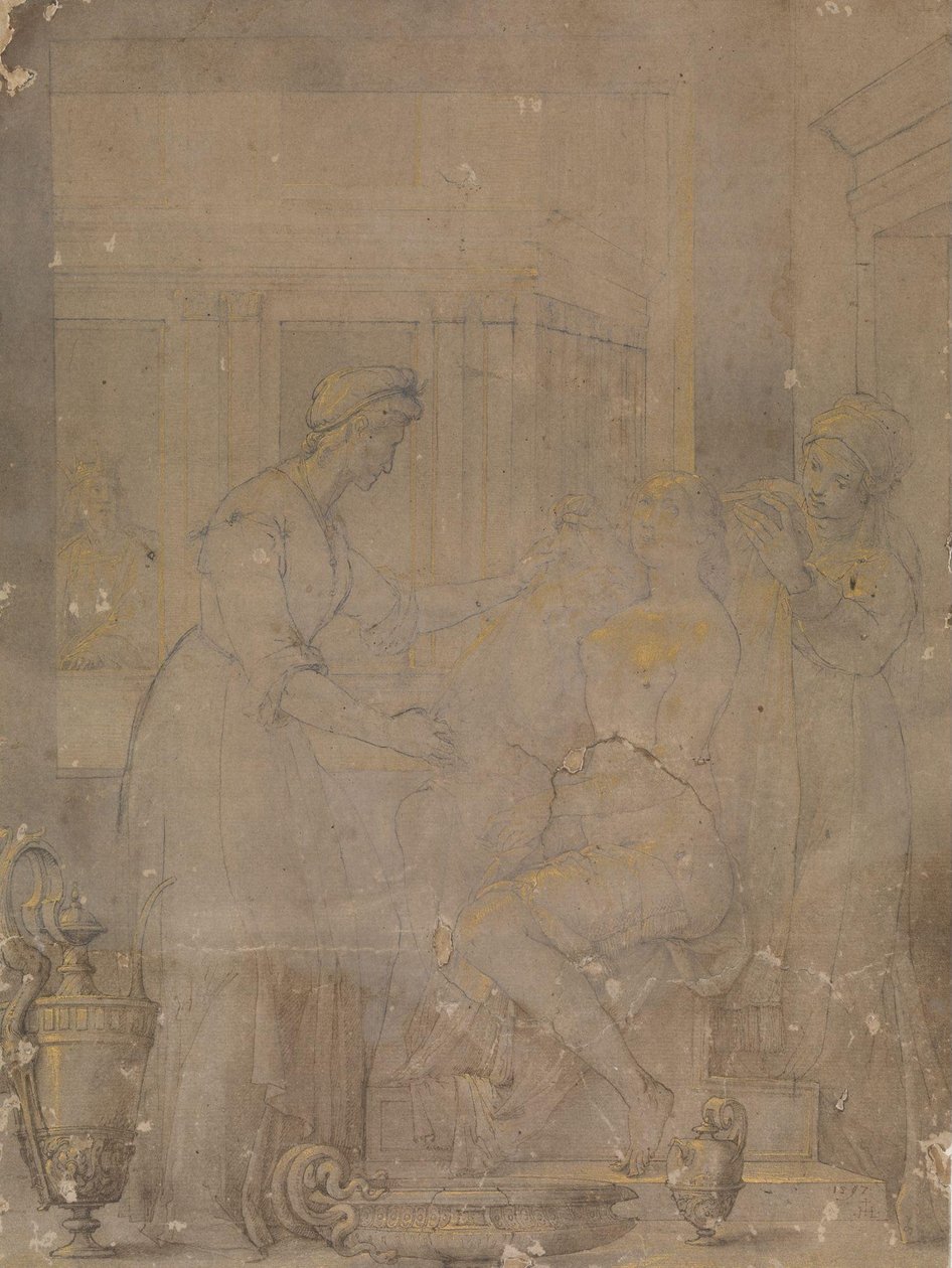 Het toilet van Batsjba door Jacopo Ligozzi