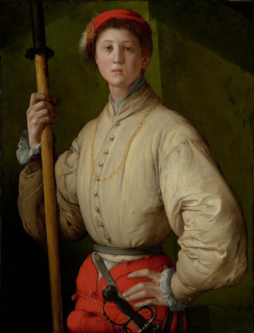 Portret van een Helbardier (Francesco Guardi?) door Jacopo Pontormo