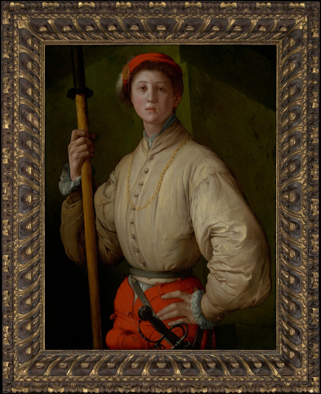 Portret van een Helbardier (Francesco Guardi?) door Jacopo Pontormo