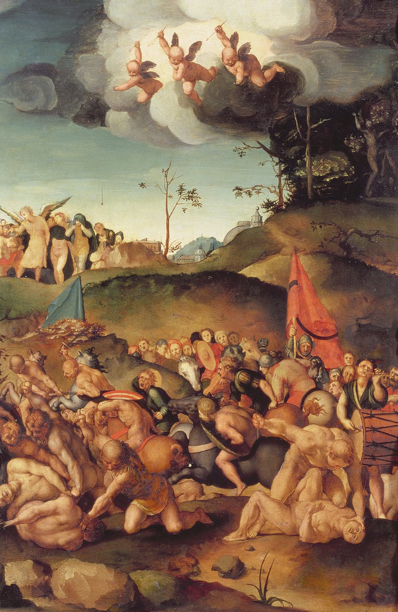 Het martelaarschap van de tienduizend, 1529-30 door Jacopo Pontormo
