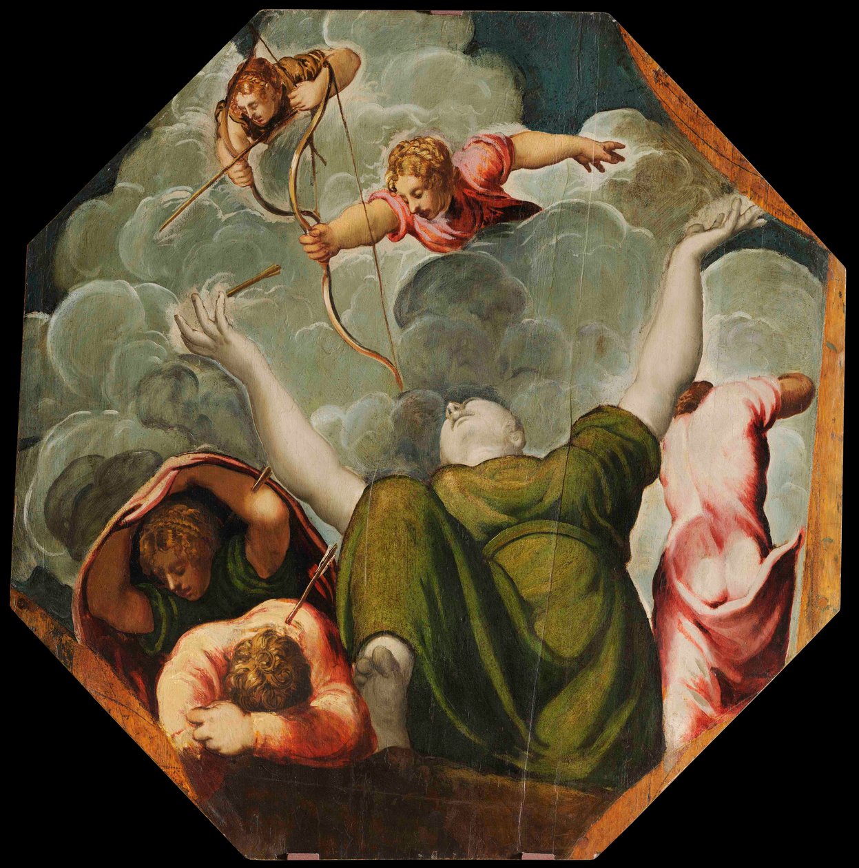Apollo en Diana Straffen Niobe door Haar Kinderen te Doden door Jacopo Robusti Tintoretto