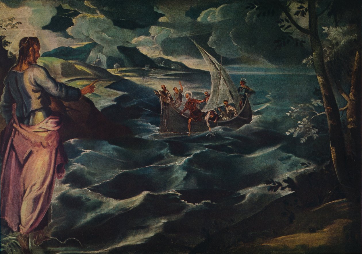 Christus aan de Zee van Galilea, ca. 1575-1580 door Jacopo Robusti Tintoretto