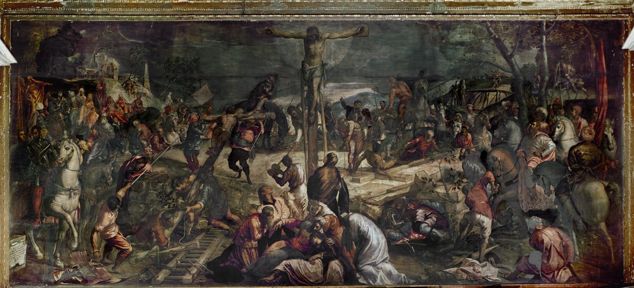 Kruisiging (olieverf op doek) door Jacopo Robusti Tintoretto