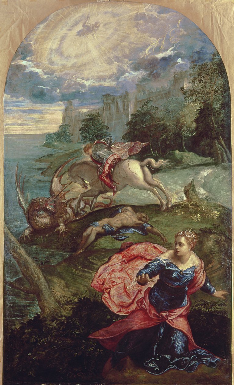 Sint-Joris en de Draak door Jacopo Robusti Tintoretto