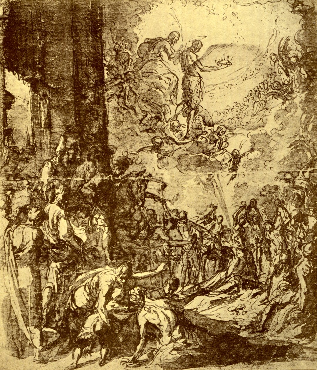 Studie voor de marteldood van St. Stefanus, 1913 door Jacopo Robusti Tintoretto