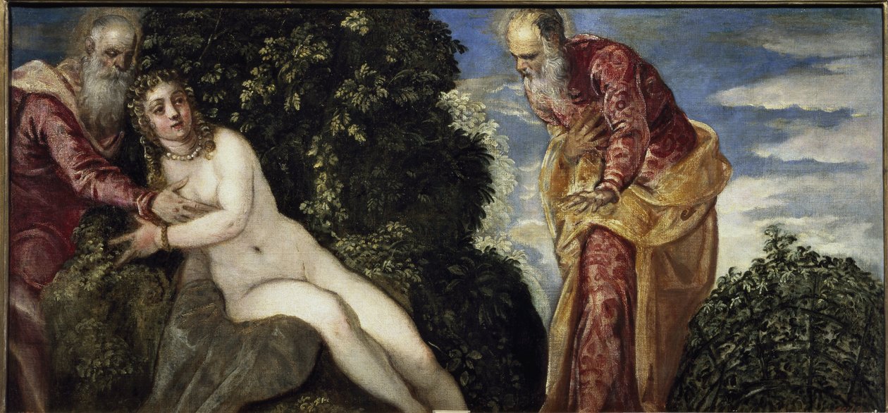 Suzanne en de ouderlingen, circa 1555 door Jacopo Robusti Tintoretto