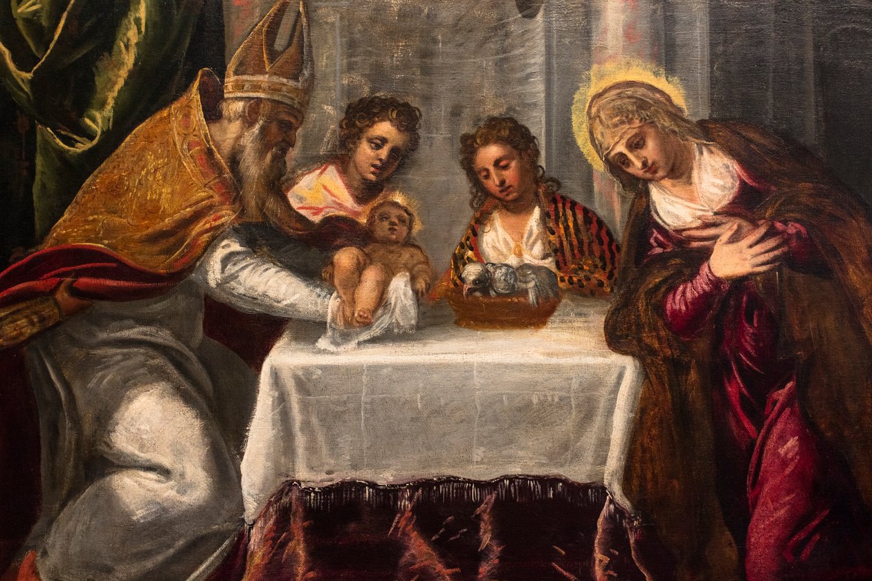De presentatie in de tempel, detail, ca. 1540 (olieverf op doek) door Jacopo Robusti Tintoretto