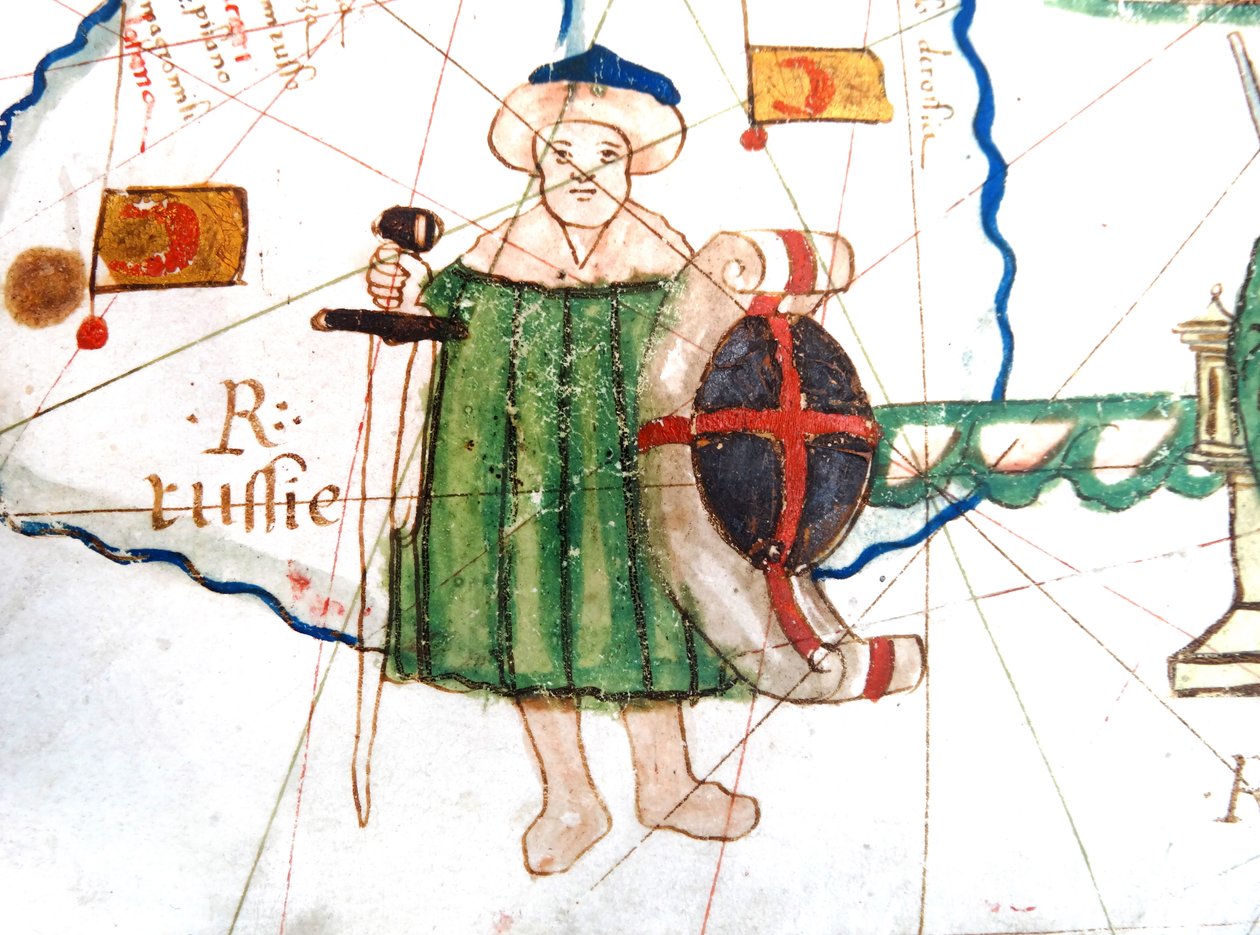 Detail van Turkije uit een Renaissance kaart van Europa, Jacopo Russo (naar), 1528 door Jacopo Russo