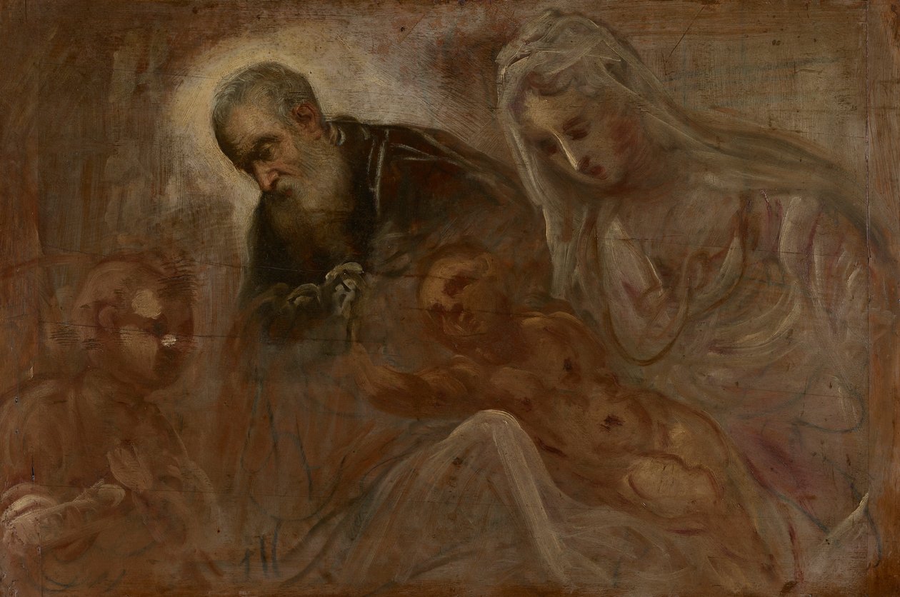 De Heilige Familie met de jonge Johannes de Doper door Jacopo Tintoretto