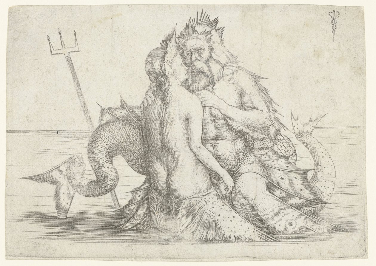 Triton en Nereïde in omhelzing door Jacopo de