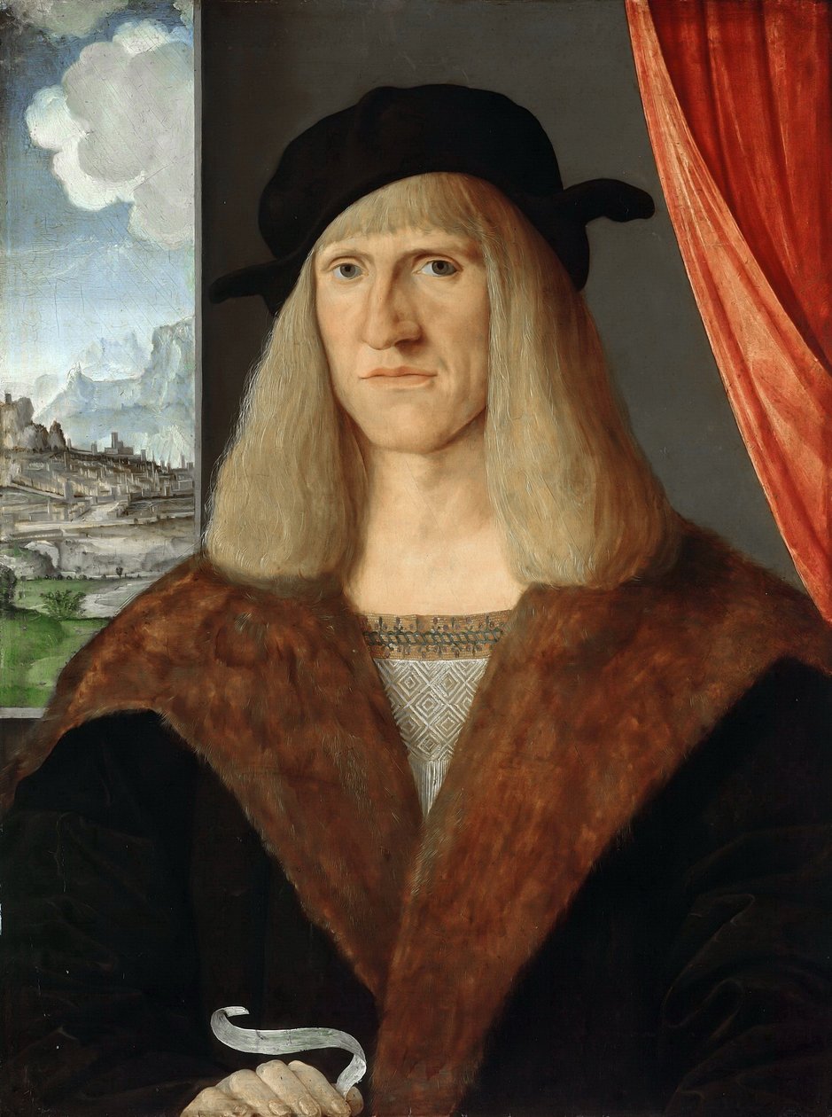 Duits: Bildnis eines Deutschen / Nacktes Liebespaar Portret van een Duitser door Jacopo de