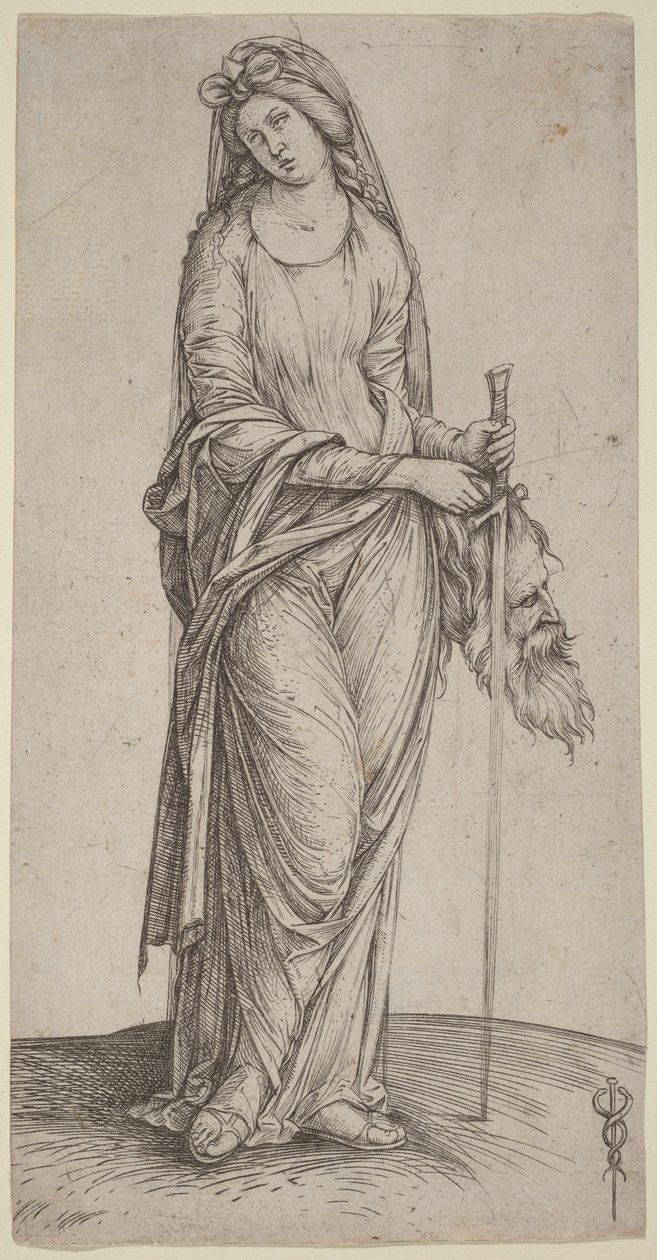 Judith met het hoofd van Holofernes in haar handen door Jacopo de