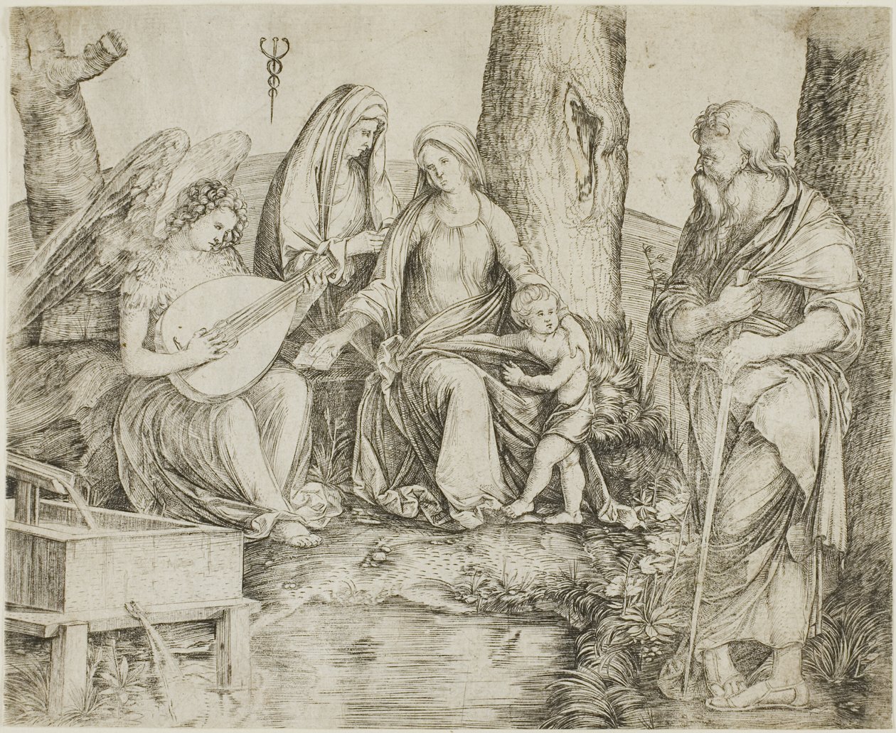 De Heilige Familie door Jacopo de