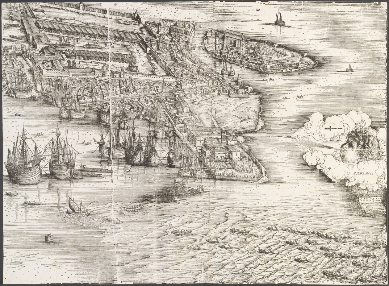 Uitzicht op Venetië [rechtsonder blok], 1500 door Jacopo de Barbari