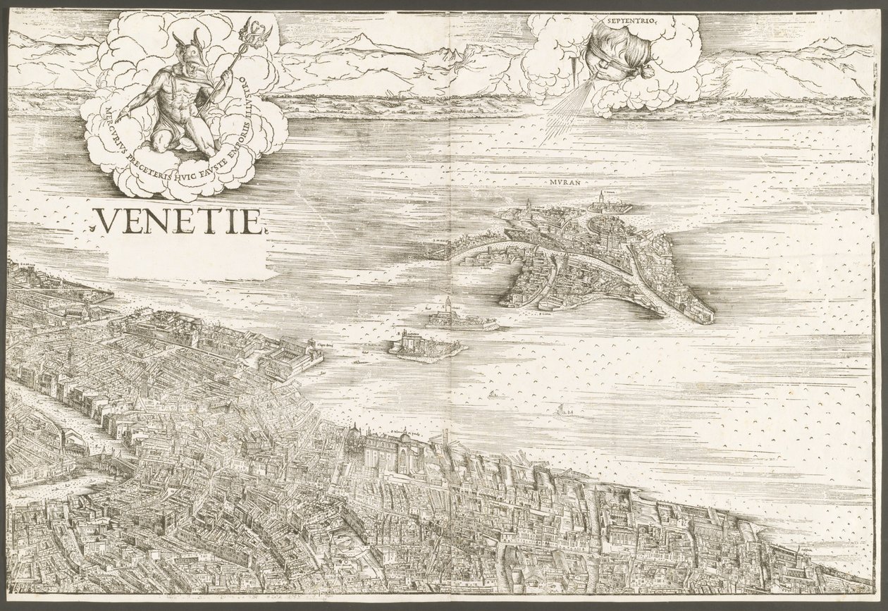 Uitzicht op Venetië [bovenste middenblok], 1500 door Jacopo de Barbari