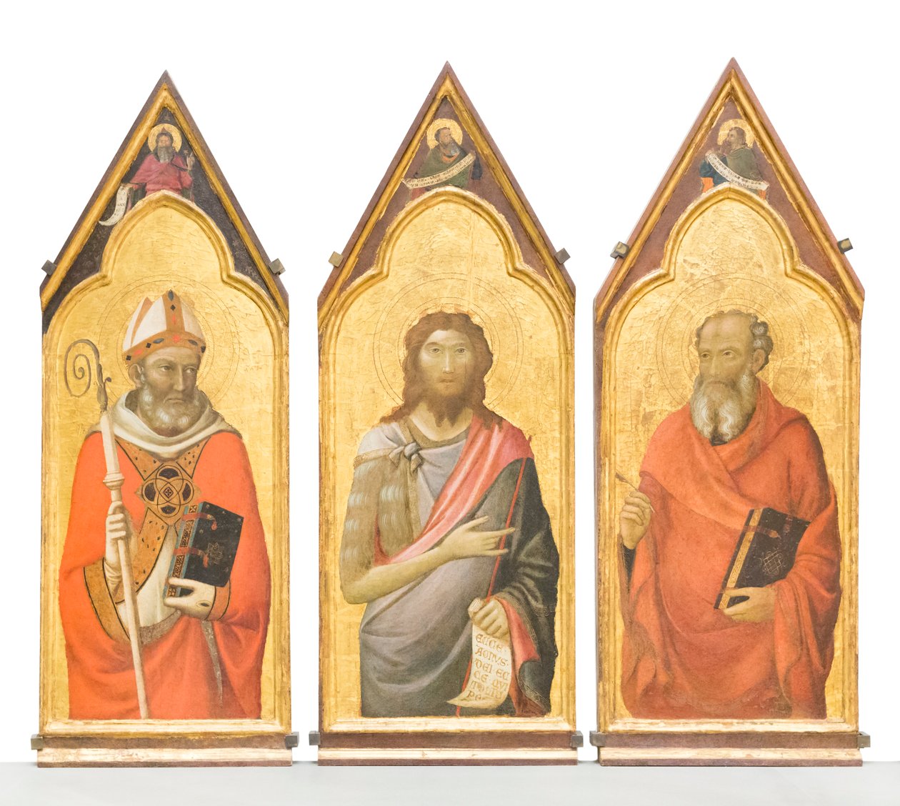 Sint Johannes de Doper, Sint Johannes de Evangelist, Sint Egidius door Jacopo del Casentino