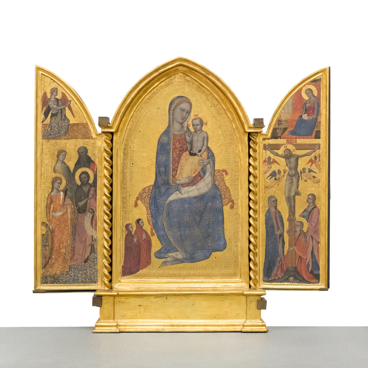 Madonna en Kind; Annunciatie; Kruisiging en Heiligen door Jacopo di Cione