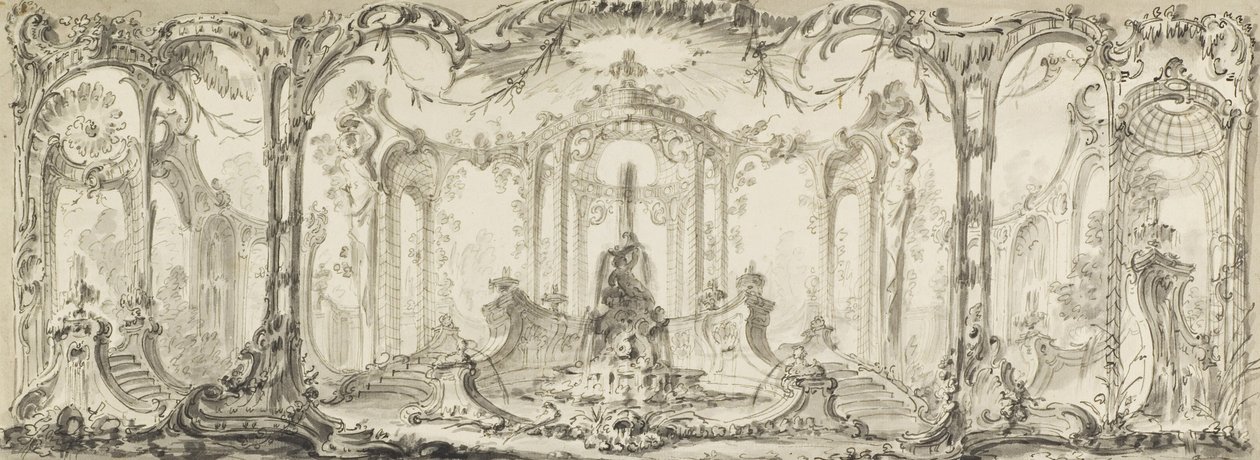 Ontwerp voor een decoratieve versiering door Jacques de Lajoüe