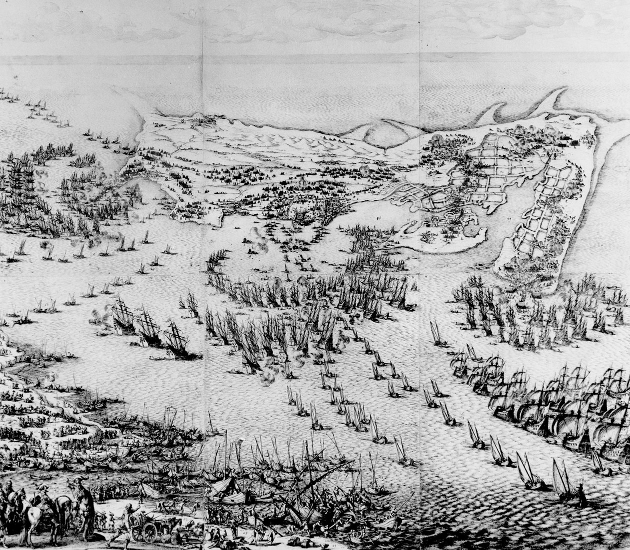 Het Beleg van de Citadel van Saint-Martin-de-Ré in 1627 door Jacques Callot