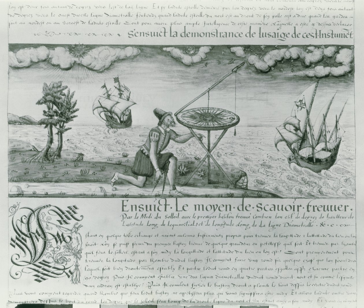 Ms Fr 150 fol.21r Het Gebruik van de Sextant, uit 