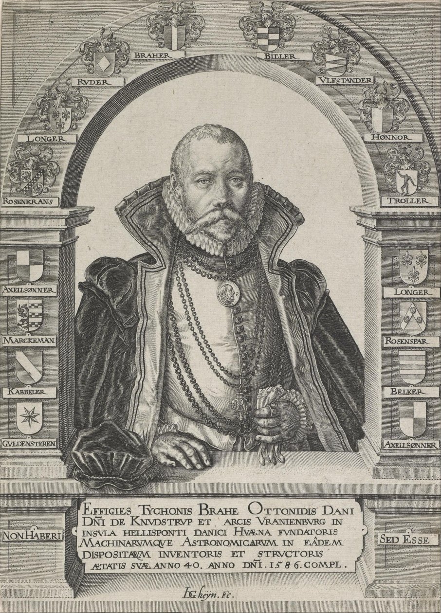 Portret van Tycho Brahe, astronoom (zonder hoed) door Jacques Gheyn de Ii