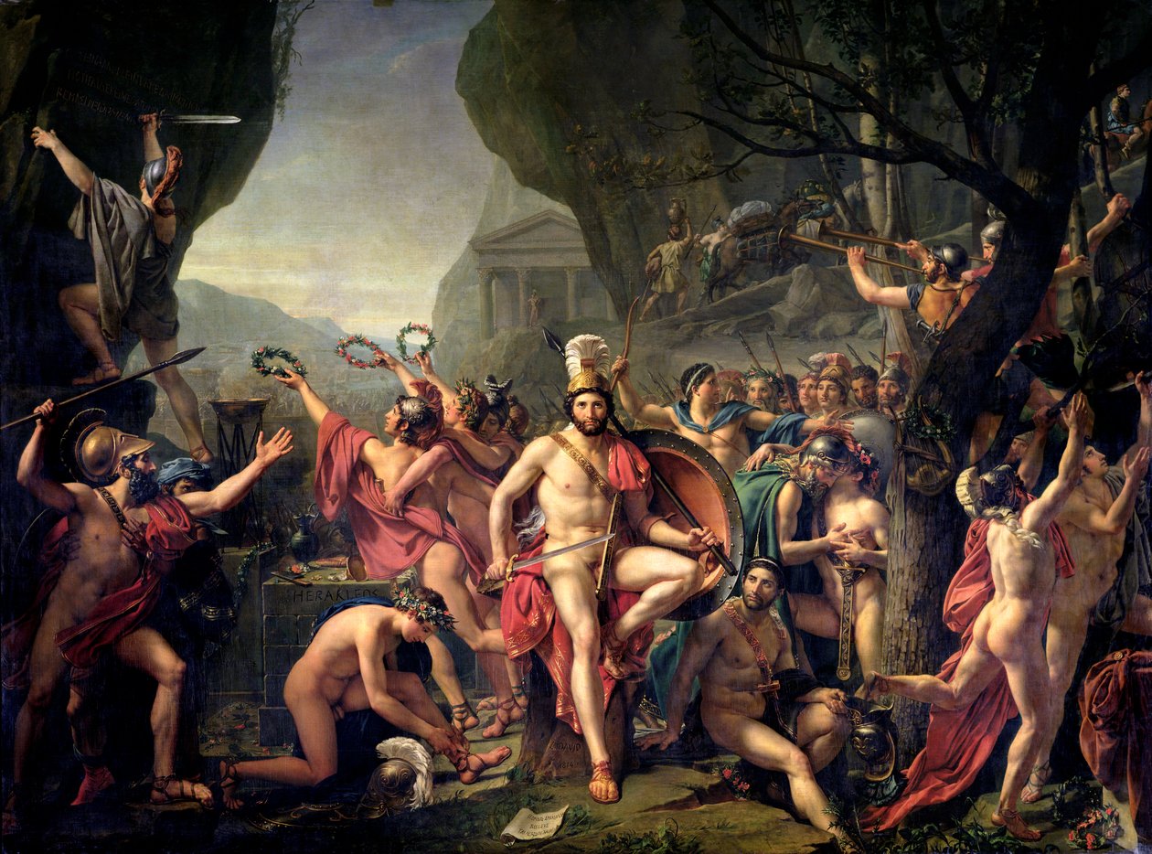 Leonidas bij de Thermopylae door Jacques Louis David