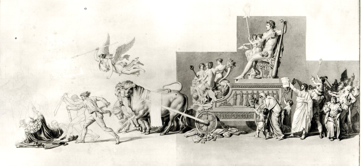 Triomf van het Franse volk over de monarchie, project voor een operagordijn, 1794 door Jacques Louis David
