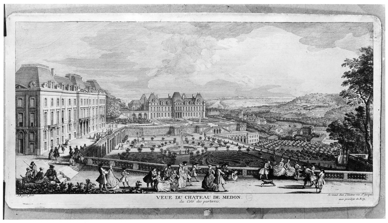 Uitzicht op Chateau de Meudon door Jacques Rigaud