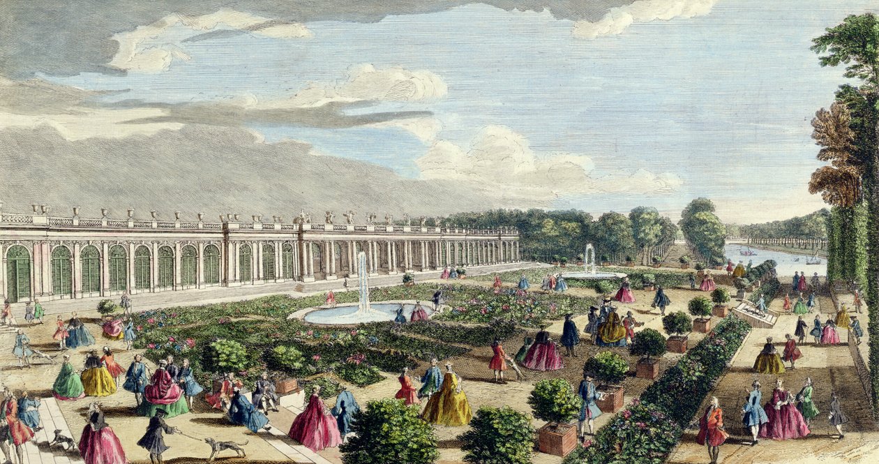 Uitzicht op het Kasteel van Trianon, richting het Parterre door Jacques Rigaud