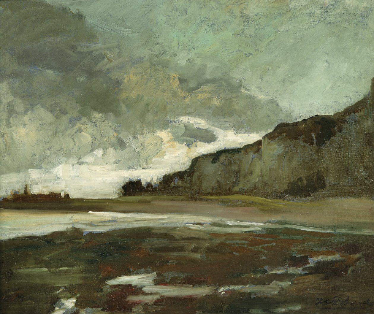 Les Falaises bij Dieppe door Jacques Emile Blanche