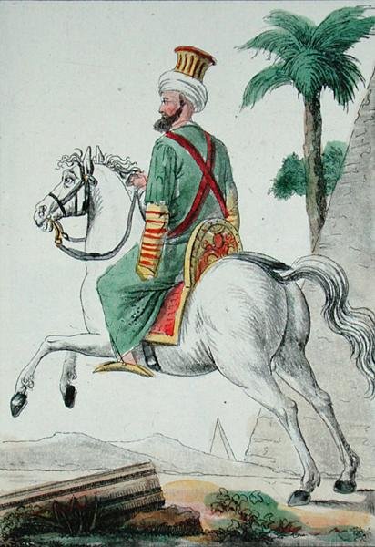 Een Mameluk uit Caïro in Egypte in 1801, illustratie uit 