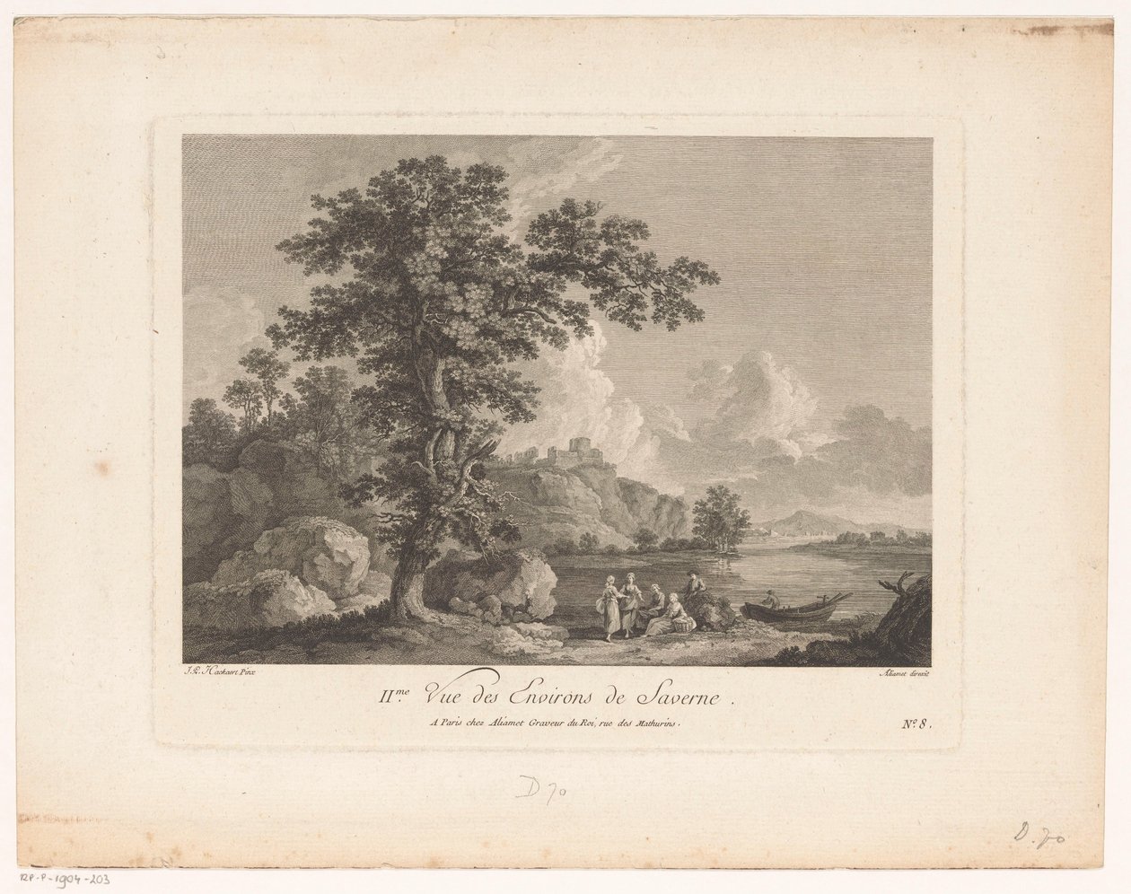 Landschap in de omgeving van Saverne IIme vue des environs de Saverne door Jacques Aliamet (possibly)