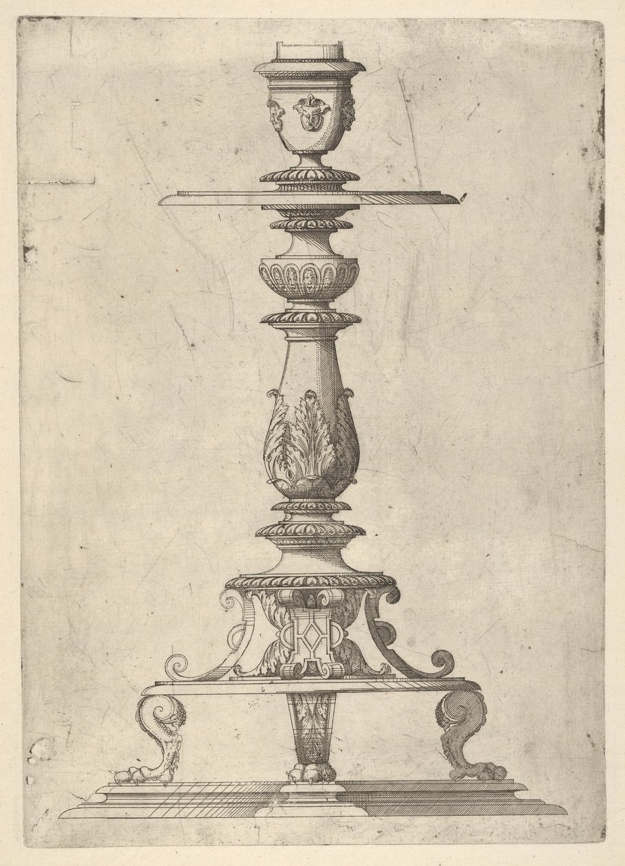 Ontwerp voor een Kandelaar door Jacques Androuet Du Cerceau