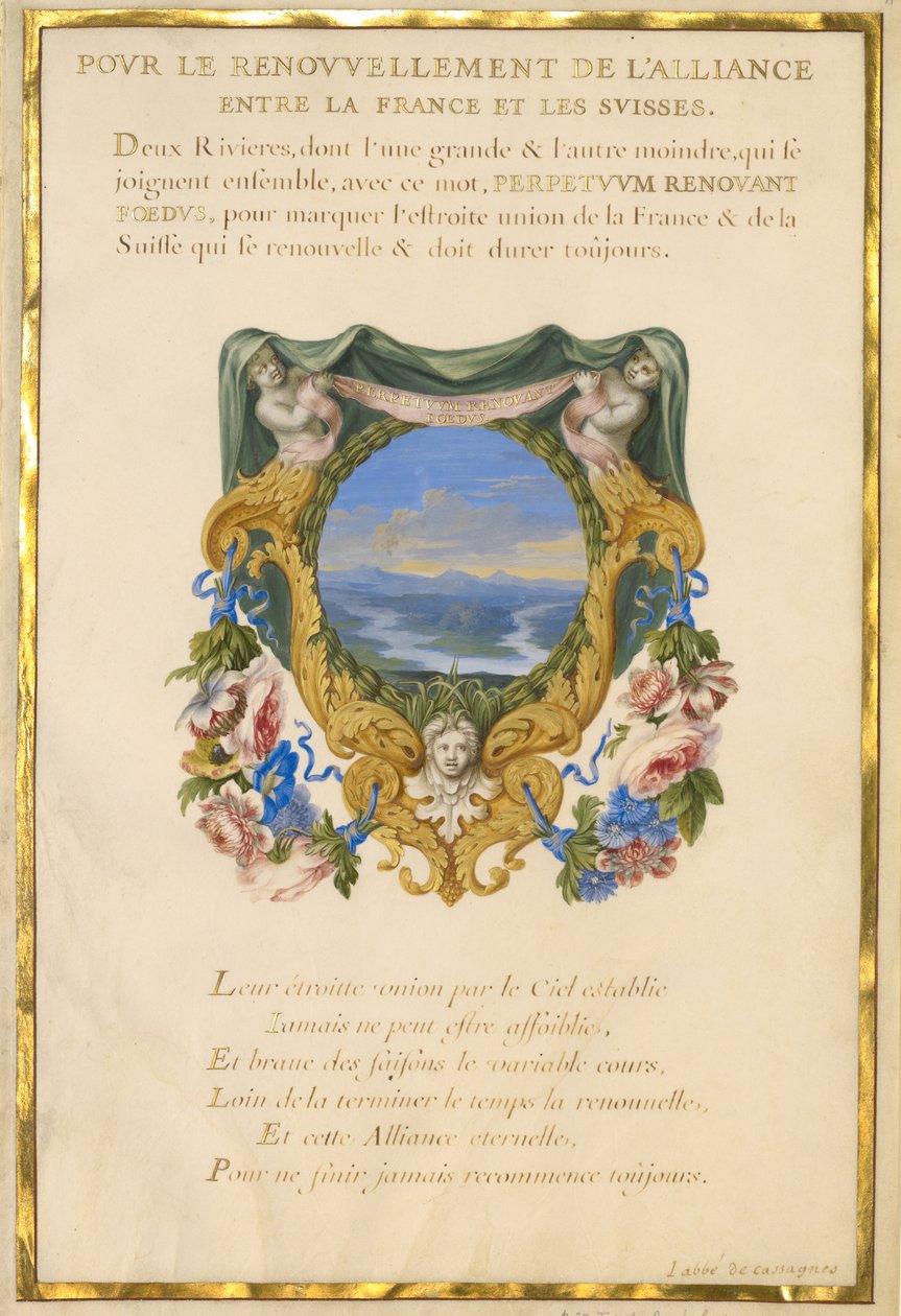 Sleutelschild met een landschap door Jacques Bailly