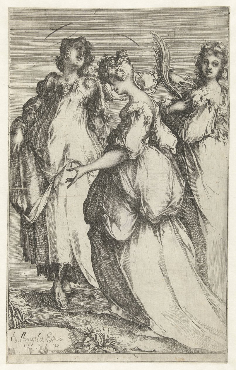 Drie heilige vrouwen door Jacques Bellange