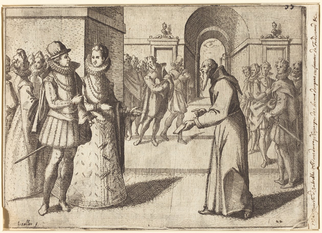 Een kapucijn brengt de dank van de koning van Beieren [recto] door Jacques Callot