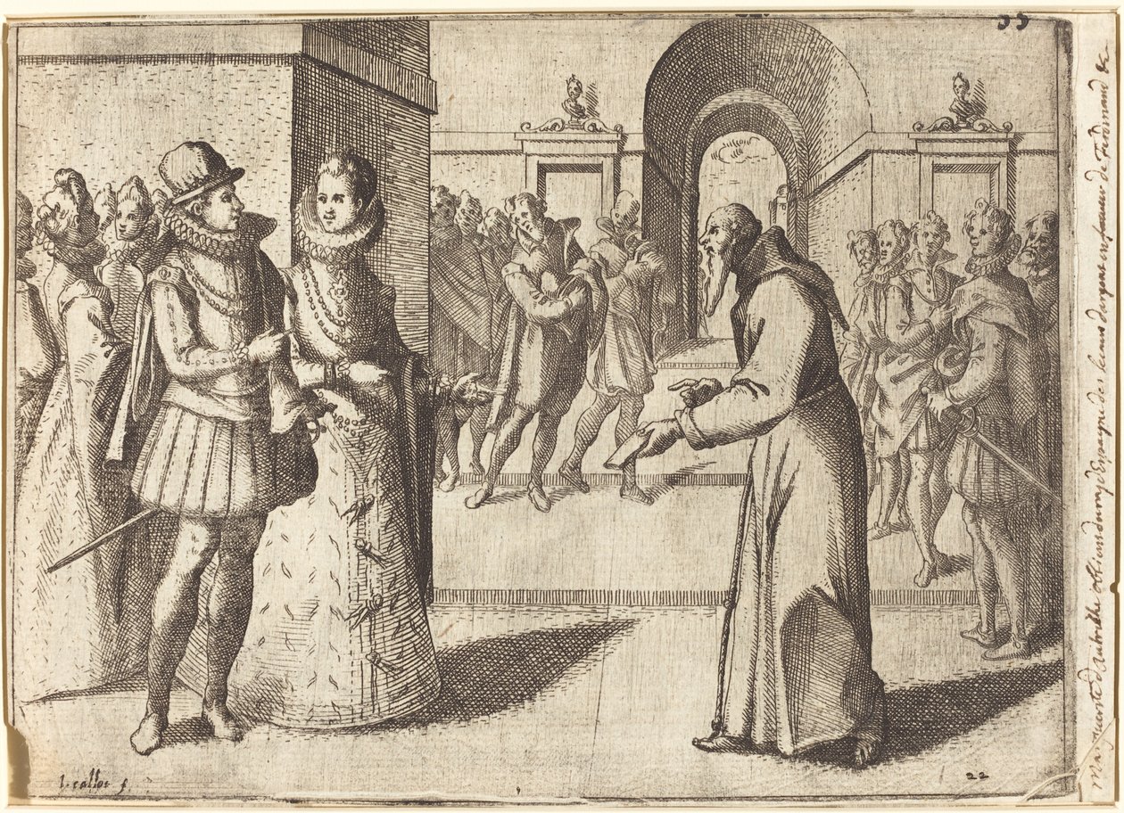 Een Capucin die de Dank van de Koning van Beieren Brengt [recto] door Jacques Callot