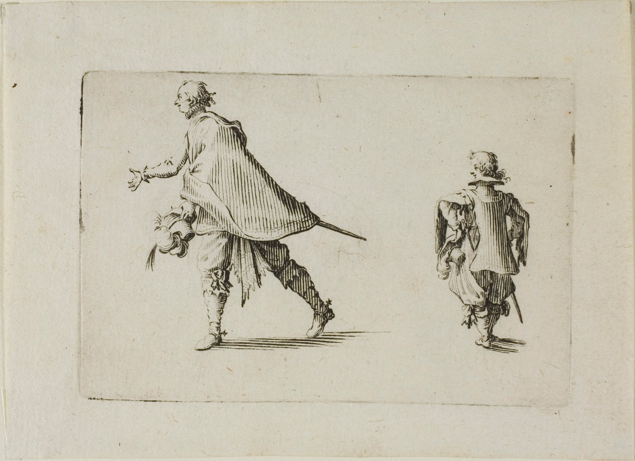 Een heer en zijn page, uit De caprices door Jacques Callot