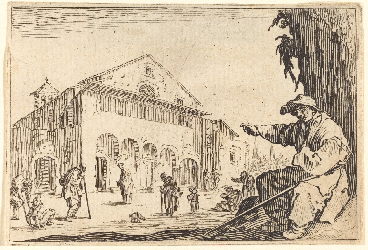 Armenhuis, ca. 1622 door Jacques Callot