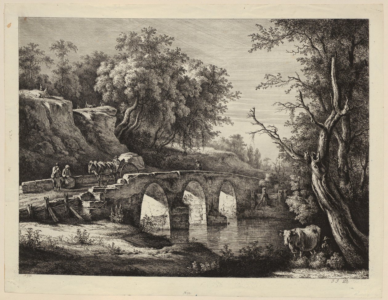 Gezicht op de Rue Neuve in Nancy door Jacques Callot