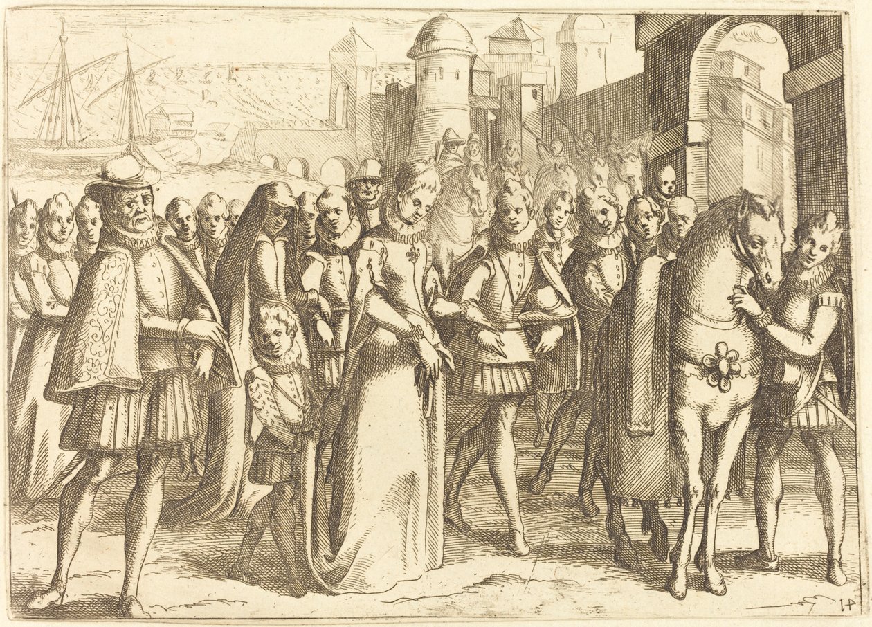 Aankomst in Valencia door Jacques Callot