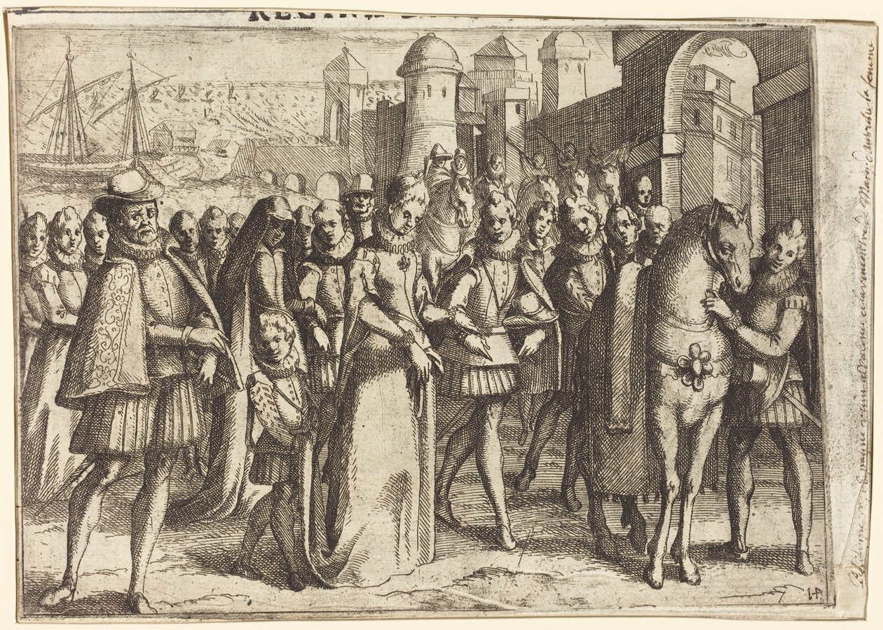 Aankomst in Valencia [recto] door Jacques Callot