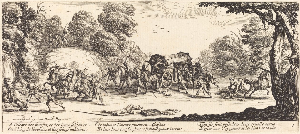 Aanval op een Koets door Jacques Callot