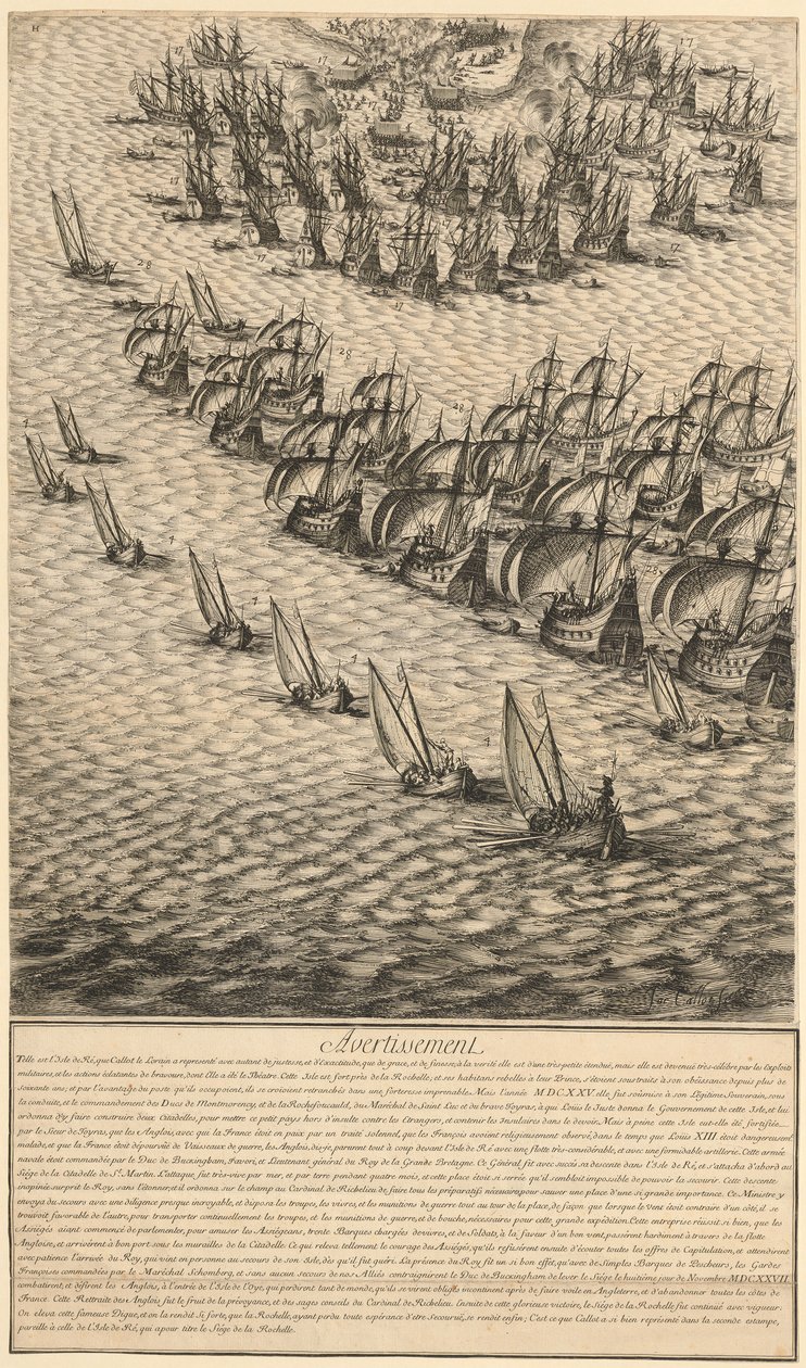 Fragment uit „Belegering van de citadel van Saint-Martin op het Île de Ré” door Jacques Callot